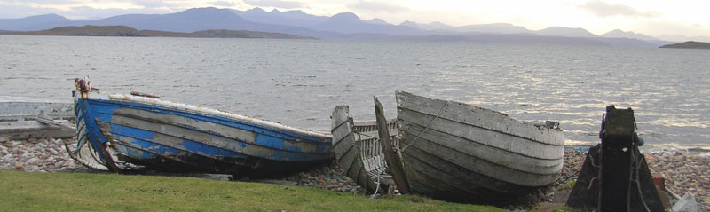 Old boats on beach